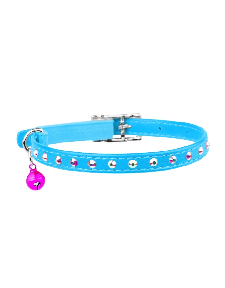 Collier Cuir "Strass" - Chat